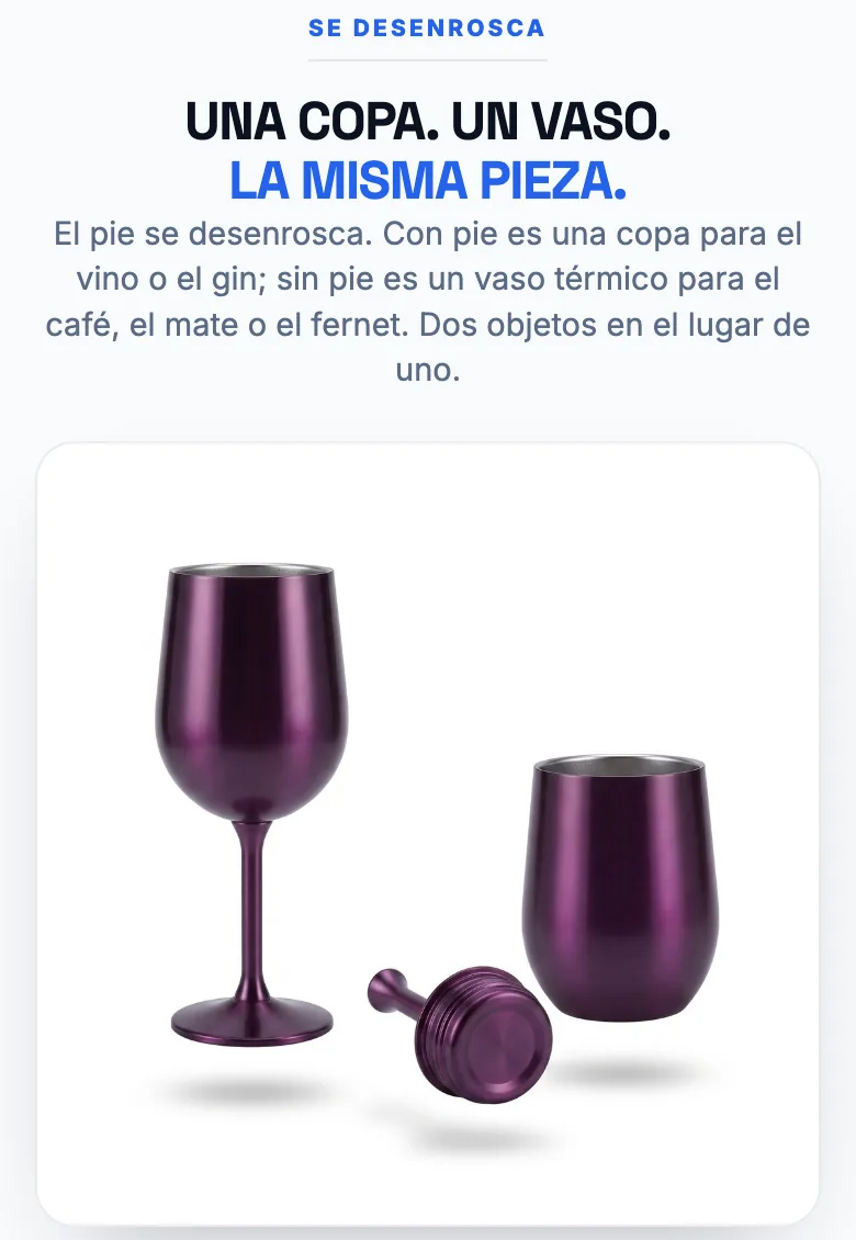 Imagen de la descripción: copa de vino alta color violeta y vaso de paredes rectas