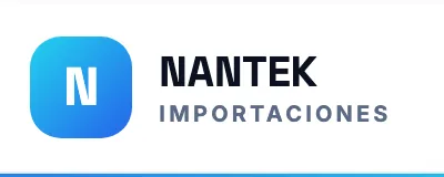 Logo de la descripción: N blanca en cuadrado celeste y el texto Nantek Importaciones